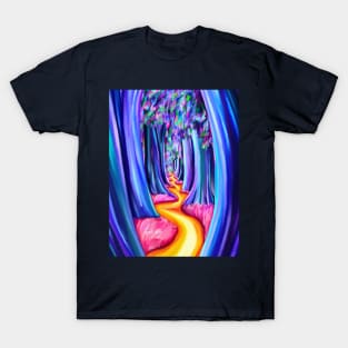 Psychedelic Trippy Tree Forest Path T-Shirt